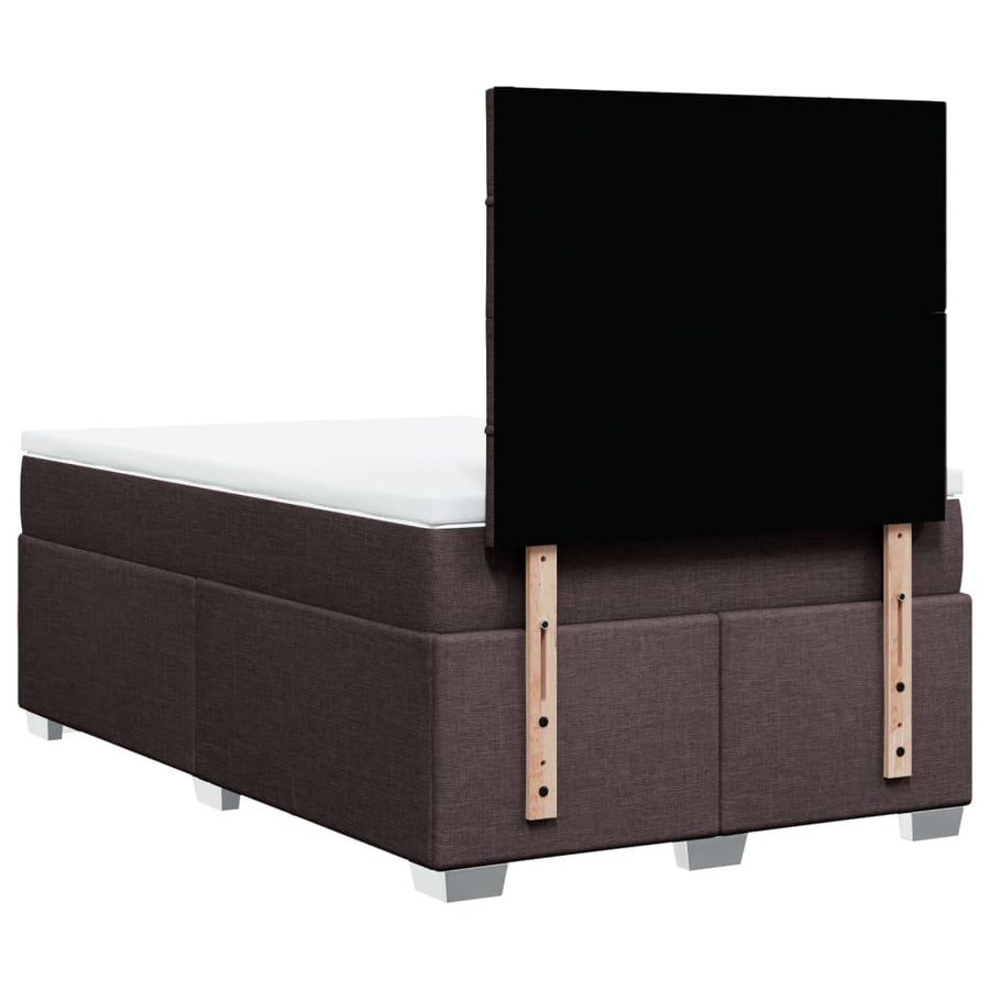 Boxspring met matras stof donkerbruin 120x200 cm