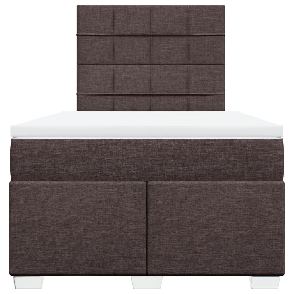 Boxspring met matras stof donkerbruin 120x200 cm