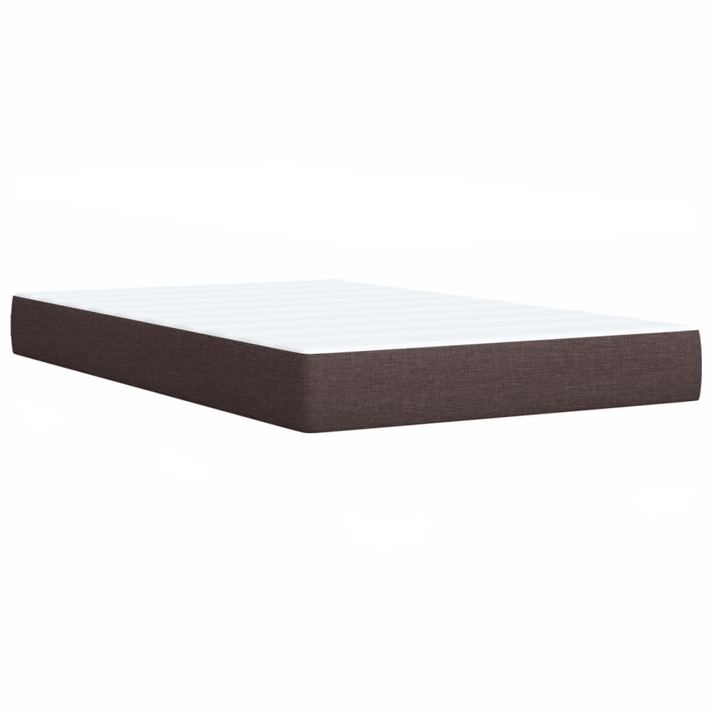 Boxspring met matras stof donkerbruin 120x200 cm