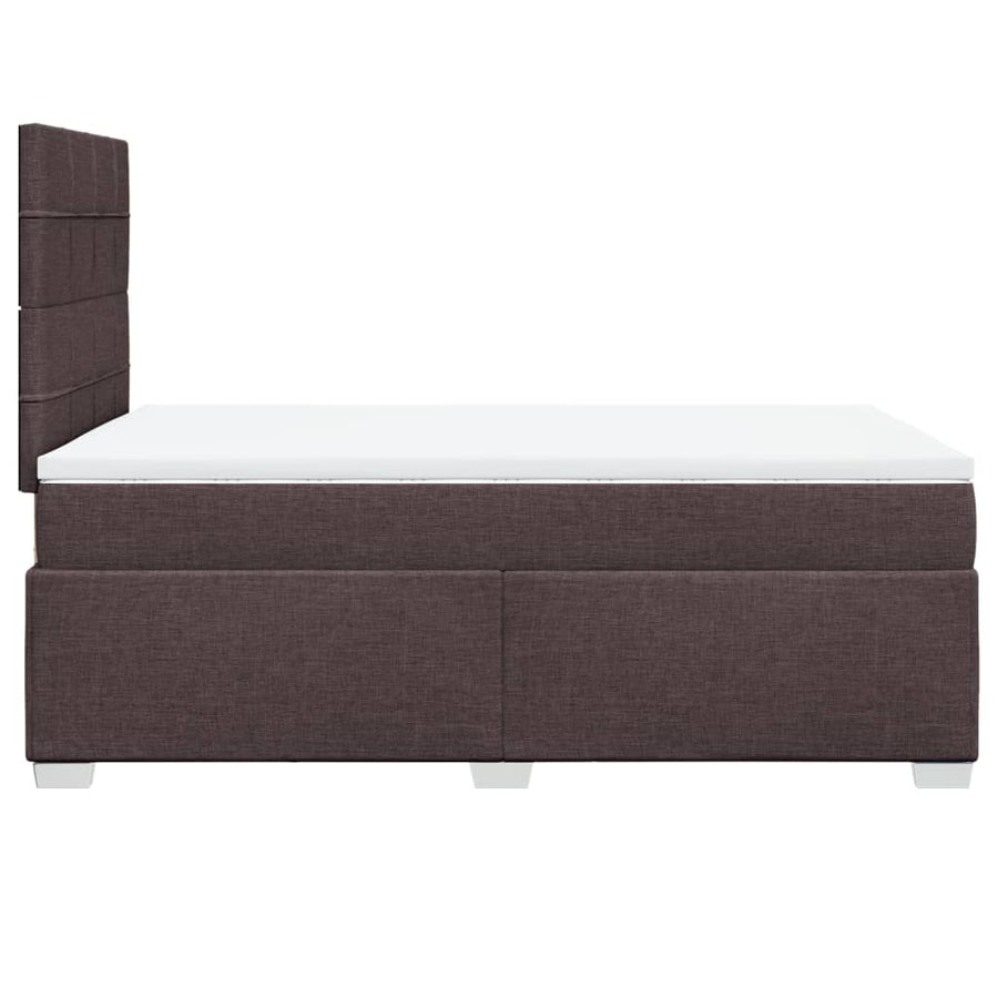 Boxspring met matras stof donkerbruin 120x200 cm