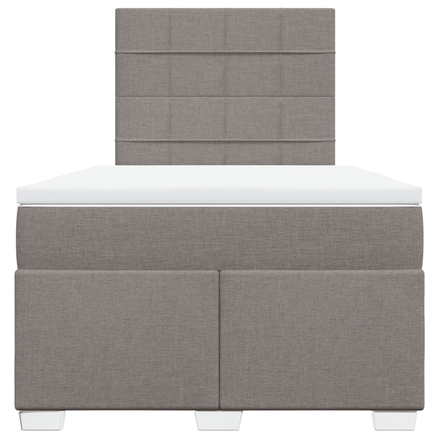Boxspring met matras stof taupe 120x200 cm