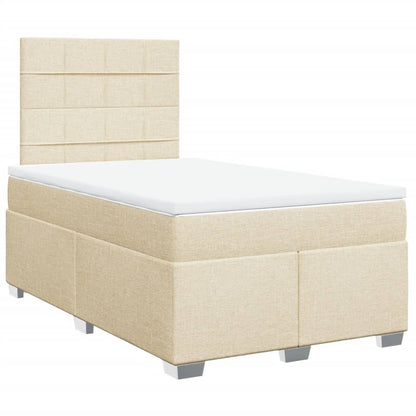 Boxspring met matras stof crèmekleurig 120x200 cm