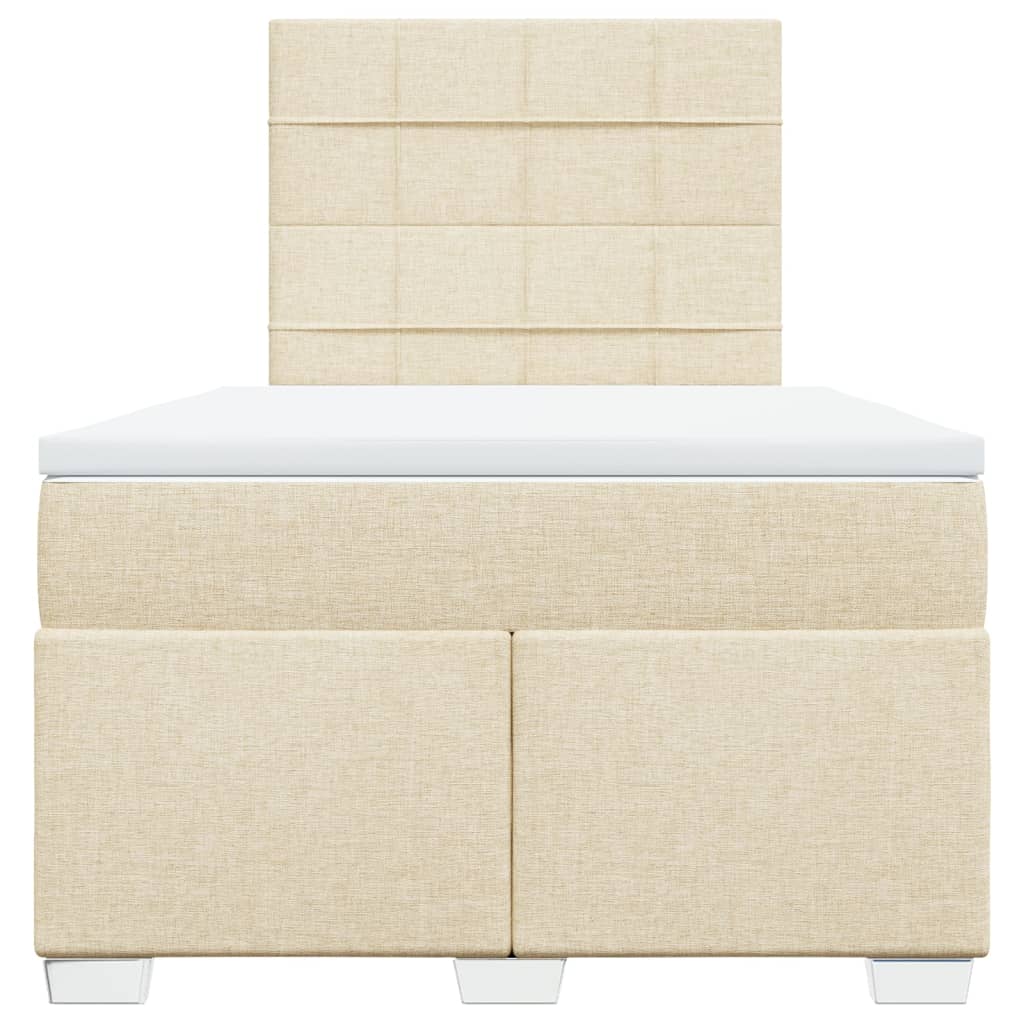 Boxspring met matras stof crèmekleurig 120x200 cm