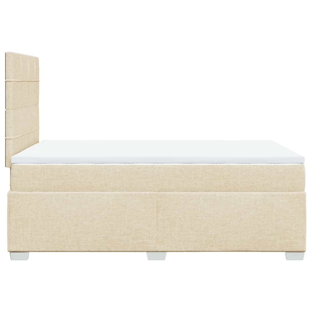 Boxspring met matras stof crèmekleurig 120x200 cm