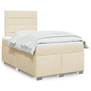 Boxspring 120x200 cm crèmekleurig stof