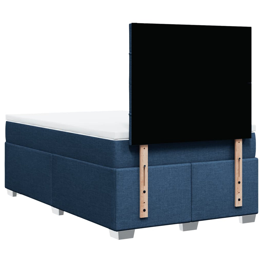 Boxspring met matras stof blauw 120x200 cm