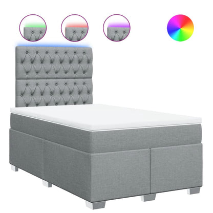 Boxspring met matras stof lichtgrijs 120x200 cm