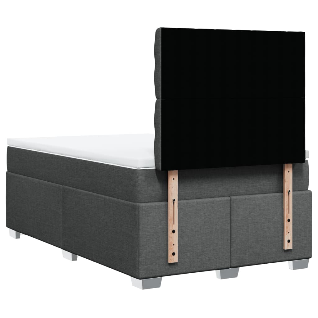 Boxspring met matras stof donkergrijs 120x200 cm