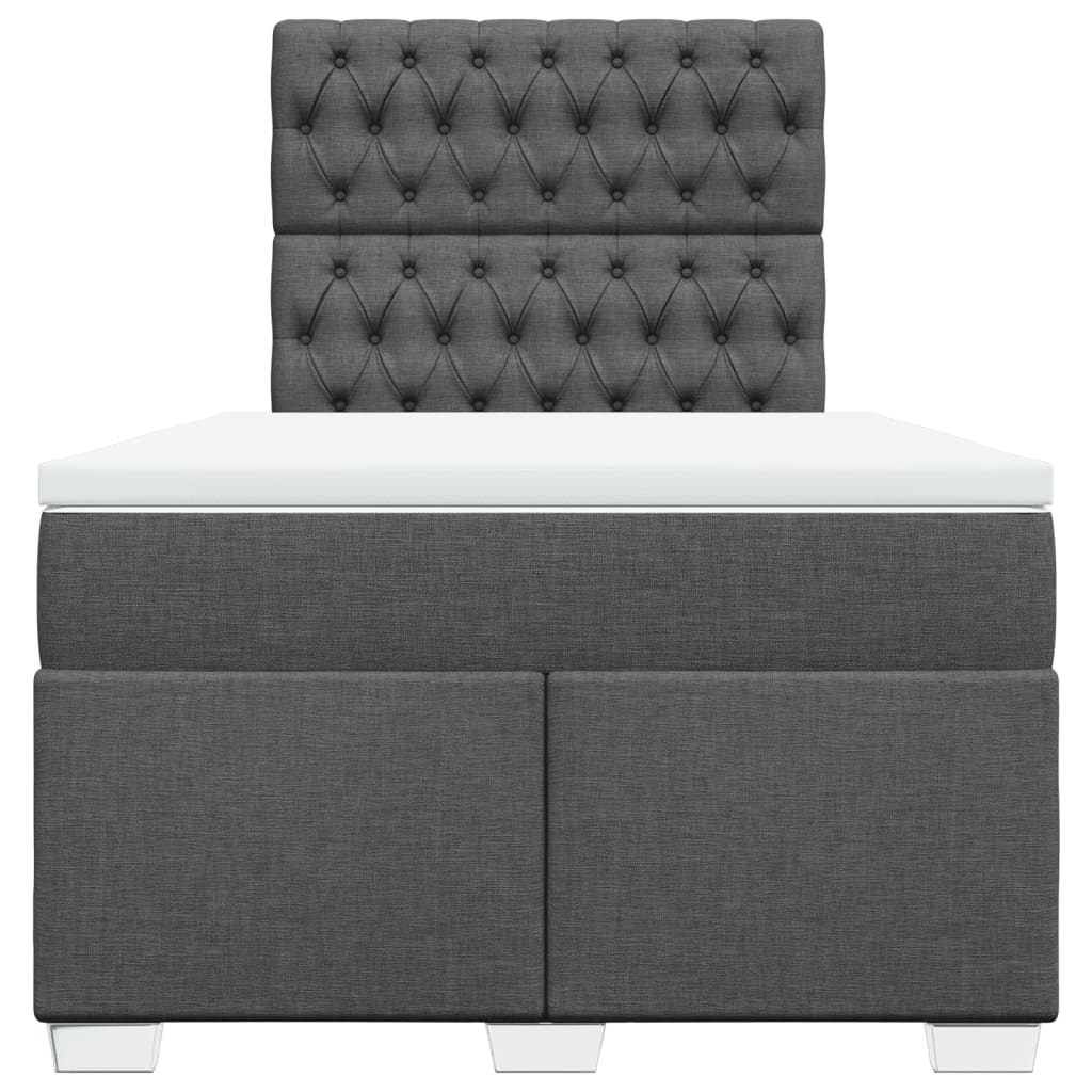 Boxspring met matras stof donkergrijs 120x200 cm