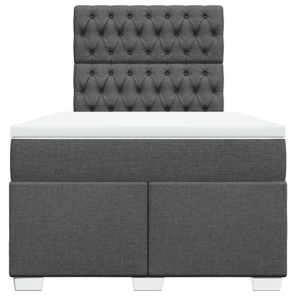 Boxspring met matras stof donkergrijs 120x200 cm