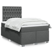 Boxspring met matras donkergrijs 120x200 cm