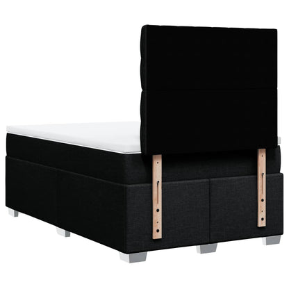 Boxspring met matras stof zwart 120x200 cm