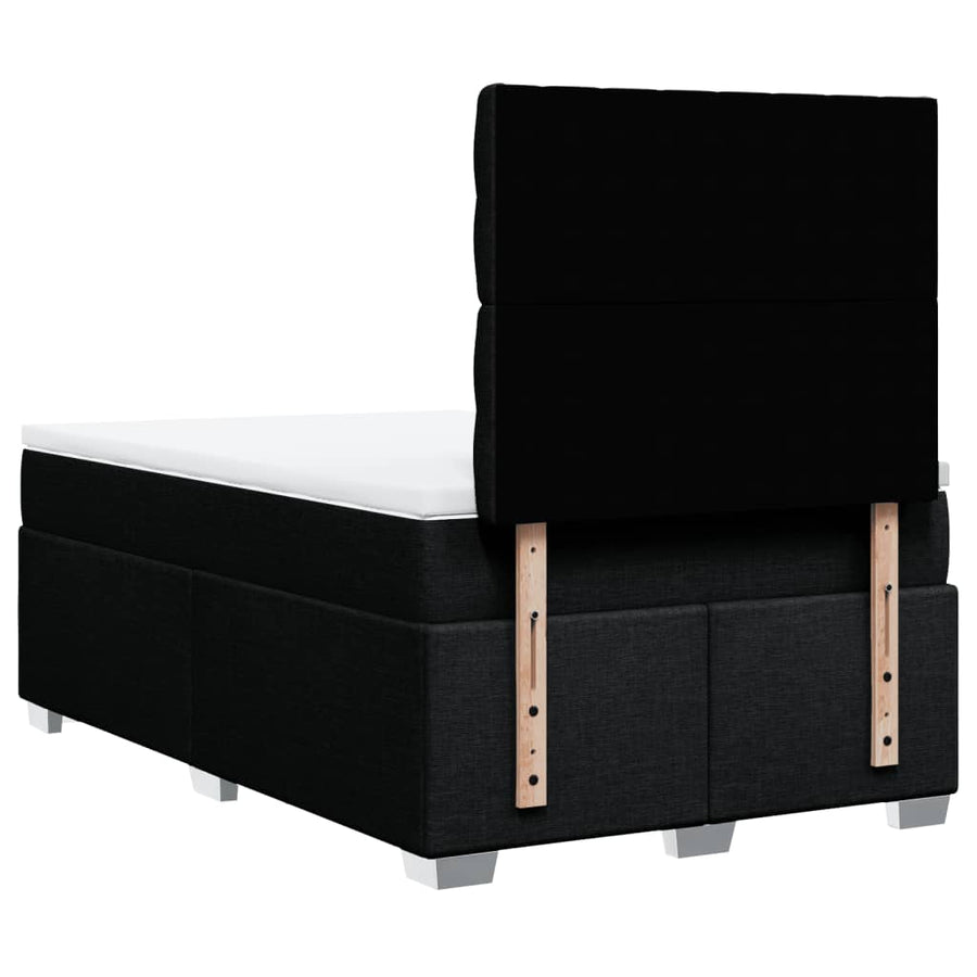 Boxspring met matras stof zwart 120x200 cm