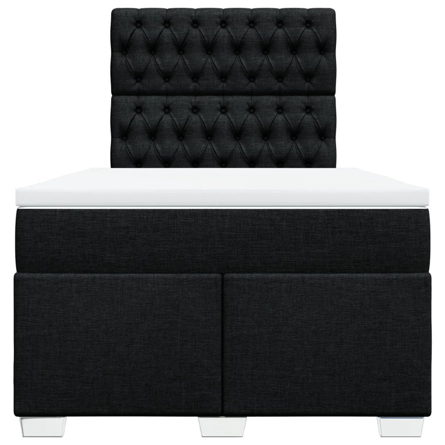Boxspring met matras stof zwart 120x200 cm