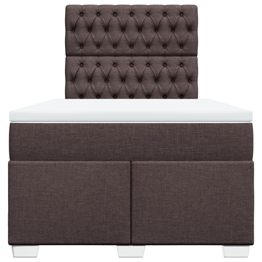 Boxspring met matras stof donkerbruin 120x200 cm