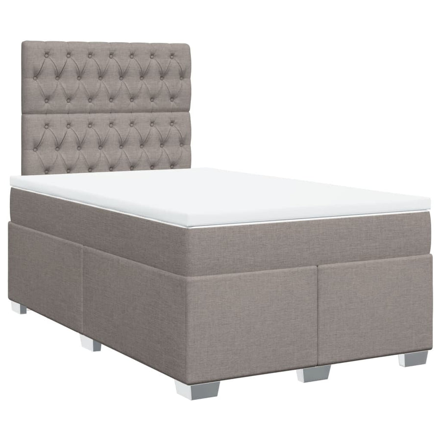 Boxspring met matras stof taupe 120x200 cm