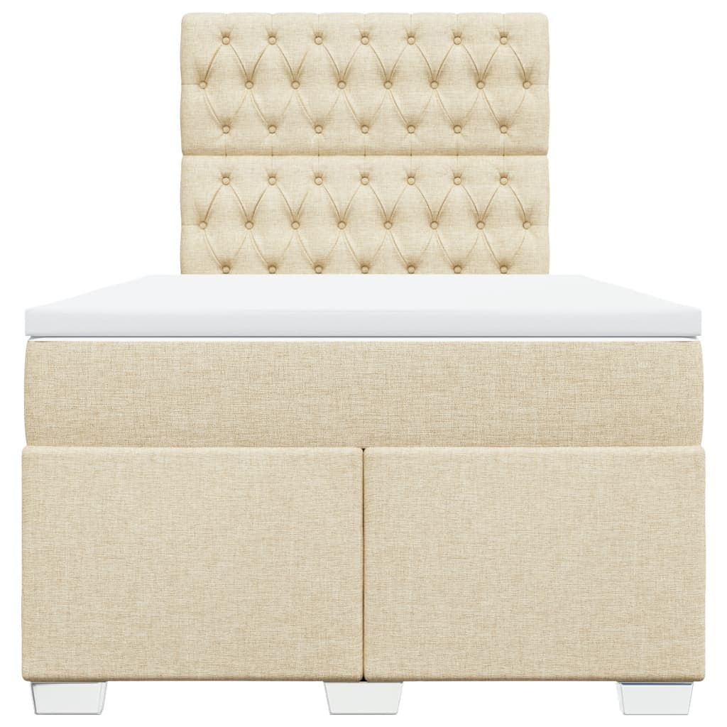 Boxspring met matras stof crèmekleurig 120x200 cm