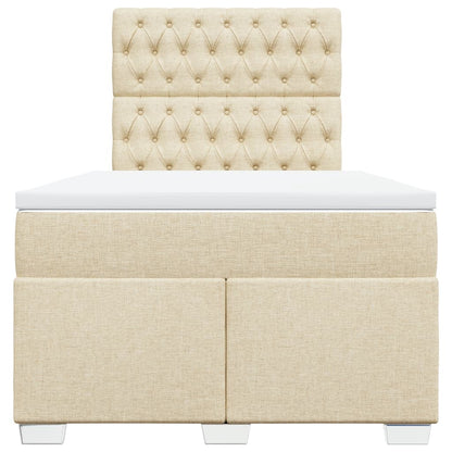 Boxspring met matras stof crèmekleurig 120x200 cm