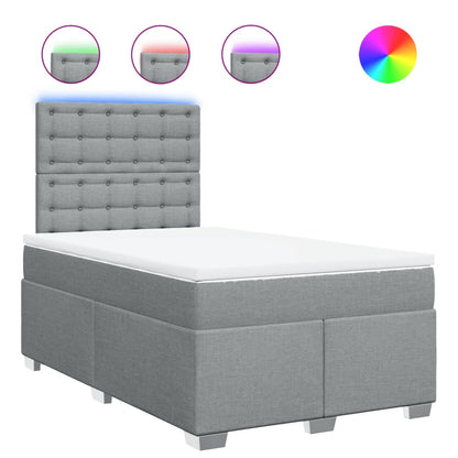 Boxspring met matras stof lichtgrijs 120x200 cm