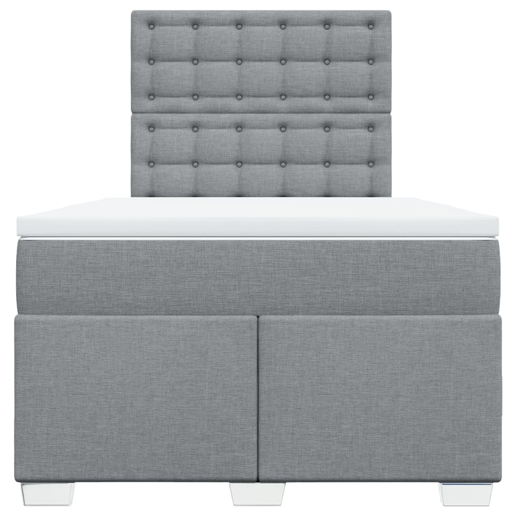 Boxspring met matras stof lichtgrijs 120x200 cm