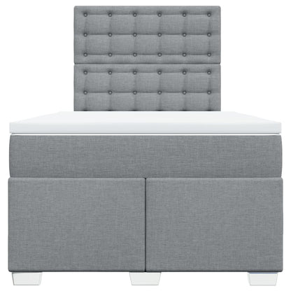 Boxspring met matras stof lichtgrijs 120x200 cm