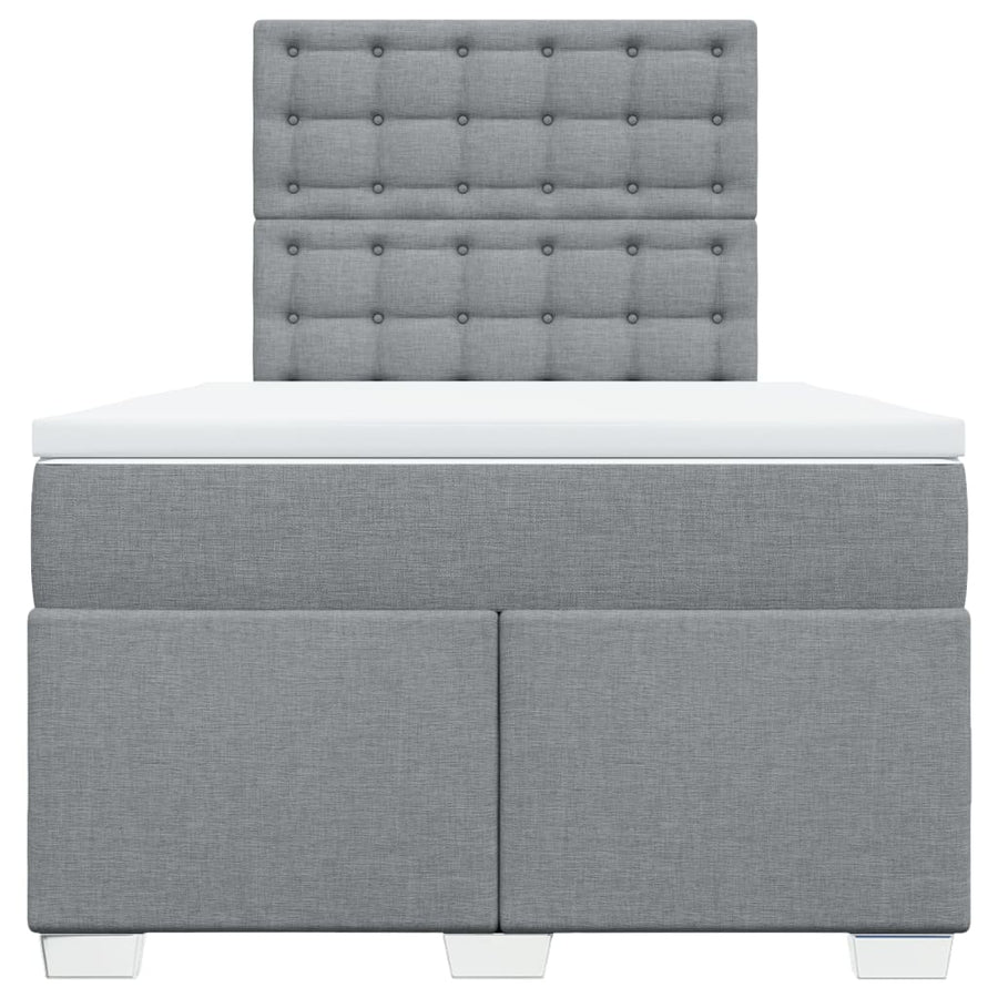 Boxspring met matras stof lichtgrijs 120x200 cm