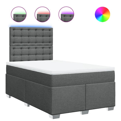 Boxspring met matras stof donkergrijs 120x200 cm