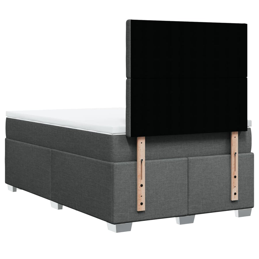 Boxspring met matras stof donkergrijs 120x200 cm