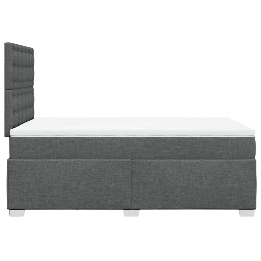 Boxspring met matras stof donkergrijs 120x200 cm