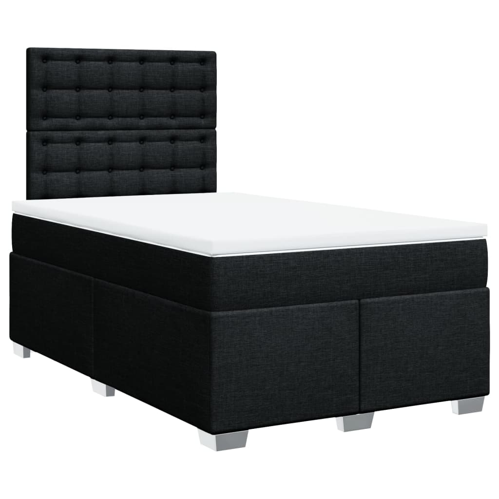 Boxspring met matras stof zwart 120x200 cm