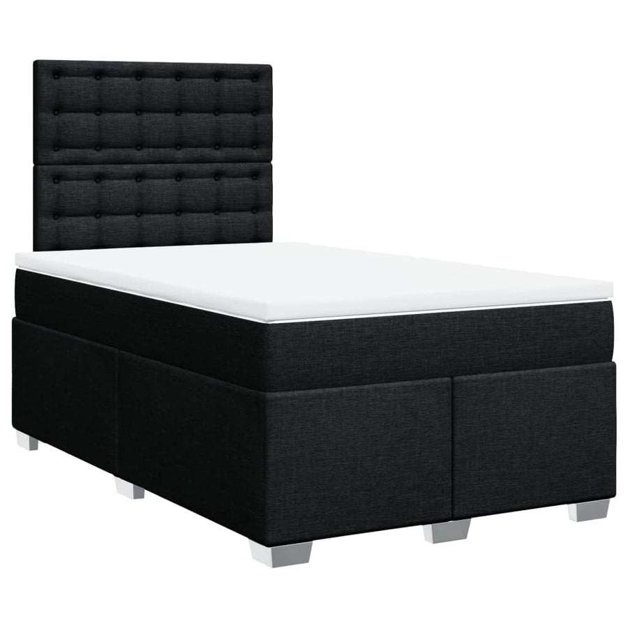 Boxspring met matras stof zwart 120x200 cm