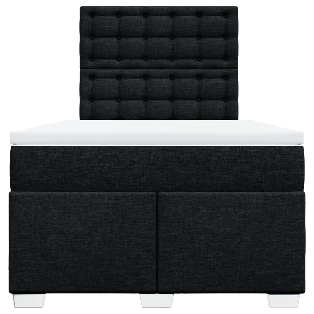 Boxspring met matras stof zwart 120x200 cm