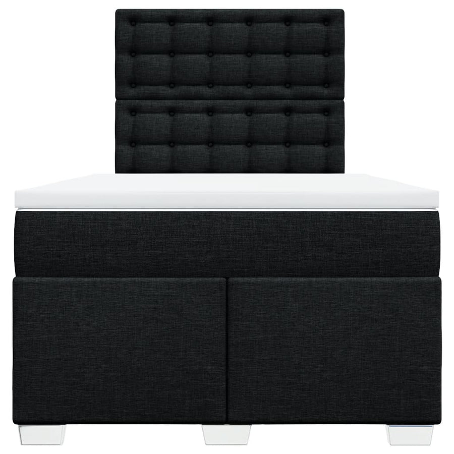 Boxspring met matras stof zwart 120x200 cm