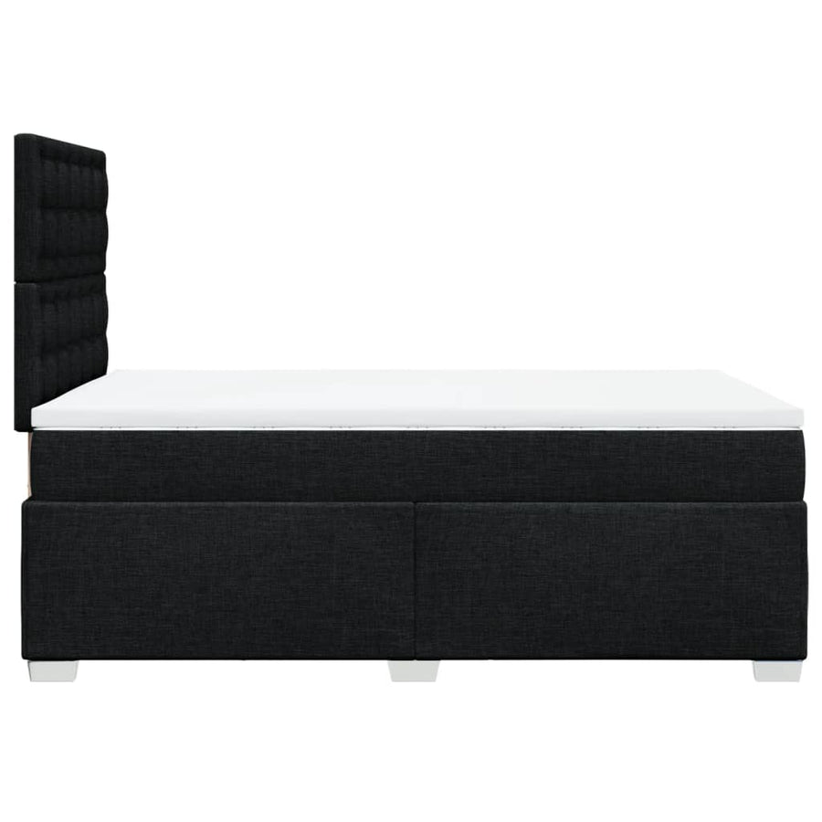 Boxspring met matras stof zwart 120x200 cm