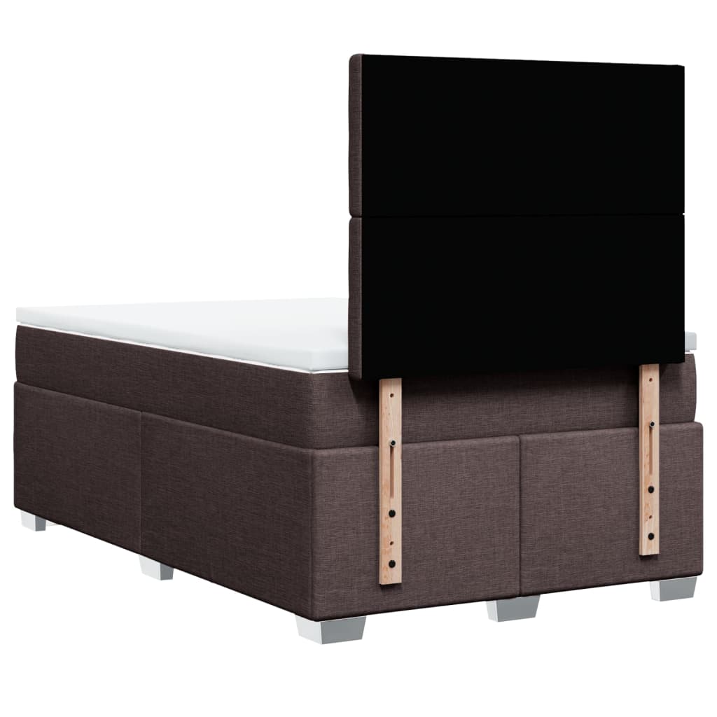 Boxspring met matras stof donkerbruin 120x200 cm