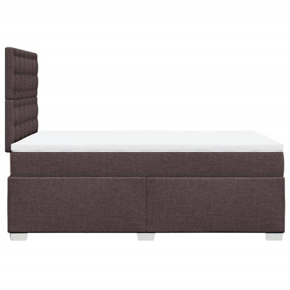 Boxspring met matras stof donkerbruin 120x200 cm