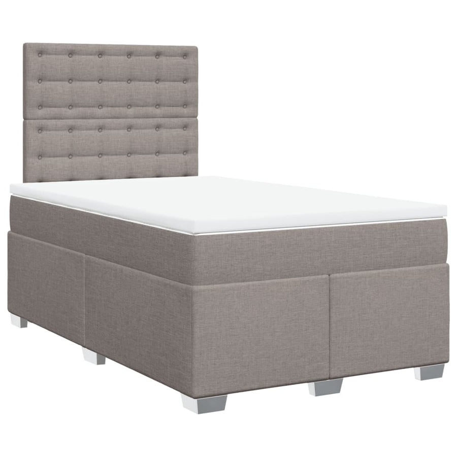 Boxspring met matras stof taupe 120x200 cm