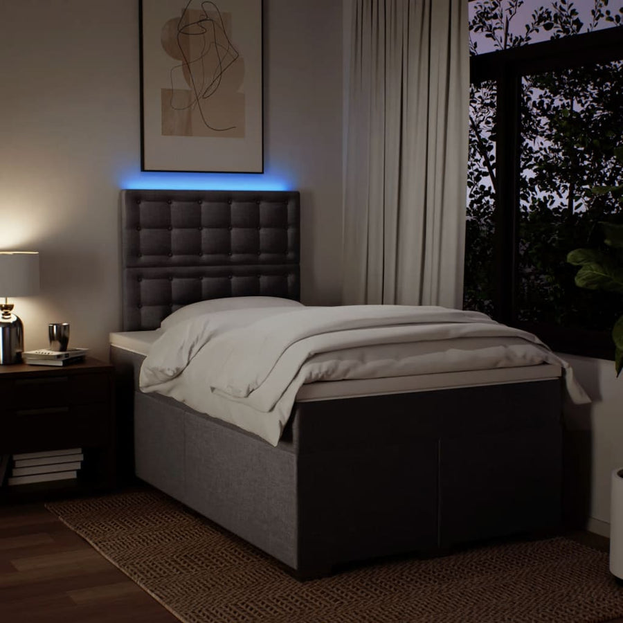 Boxspring met matras stof taupe 120x200 cm