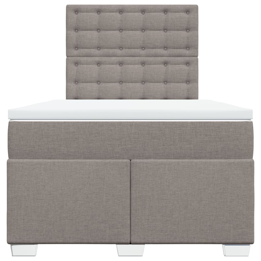 Boxspring met matras stof taupe 120x200 cm