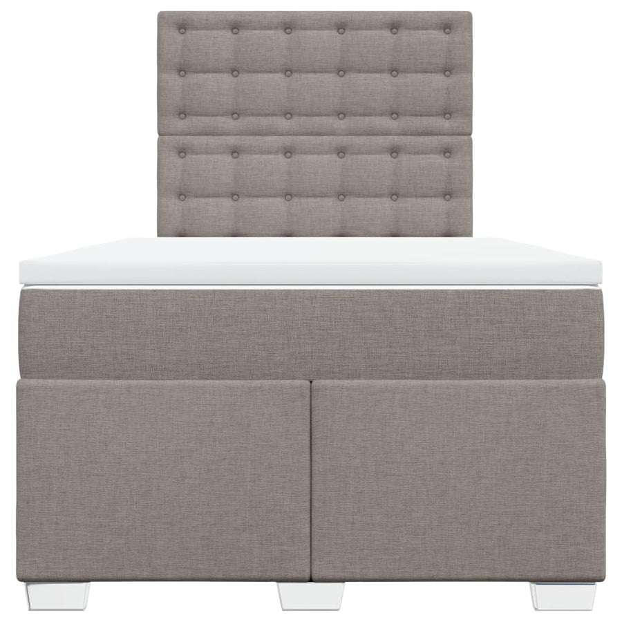 Boxspring met matras stof taupe 120x200 cm