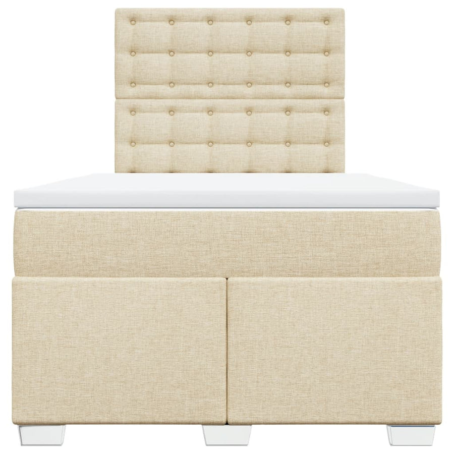 Boxspring met matras stof crèmekleurig 120x200 cm