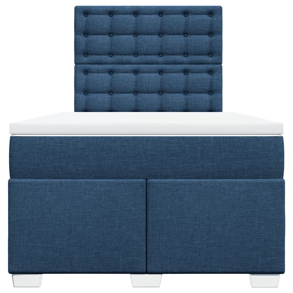Boxspring met matras stof blauw 120x200 cm