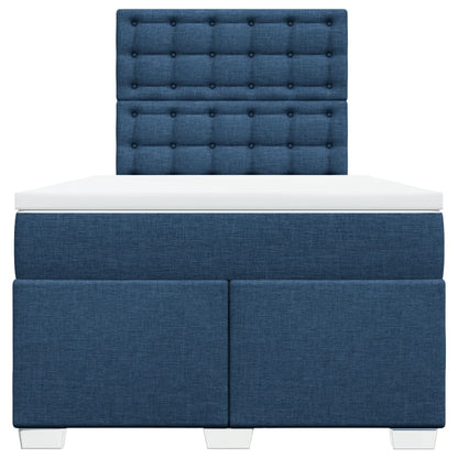 Boxspring met matras stof blauw 120x200 cm