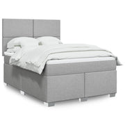 Boxspring 140x190 cm lichtgrijs stof