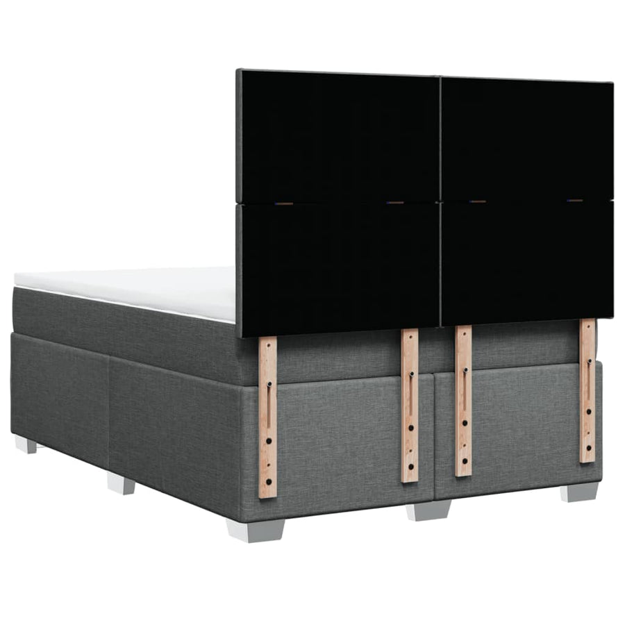 Boxspring met matras stof donkergrijs 140x190 cm