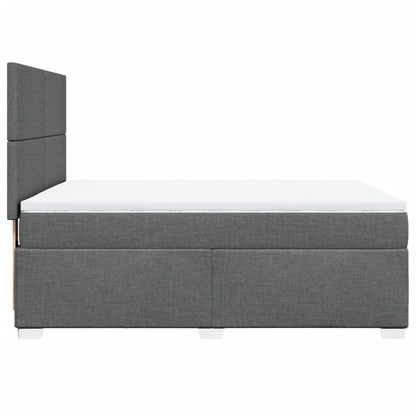 Boxspring met matras stof donkergrijs 140x190 cm