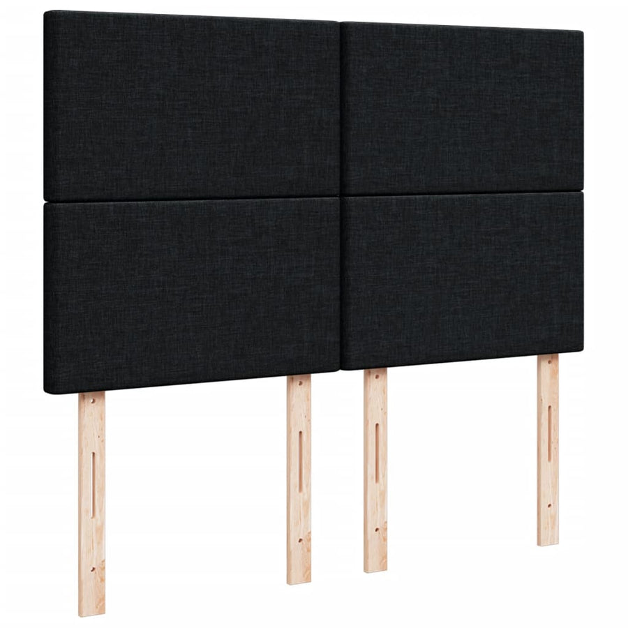 Boxspring met matras stof zwart 140x190 cm