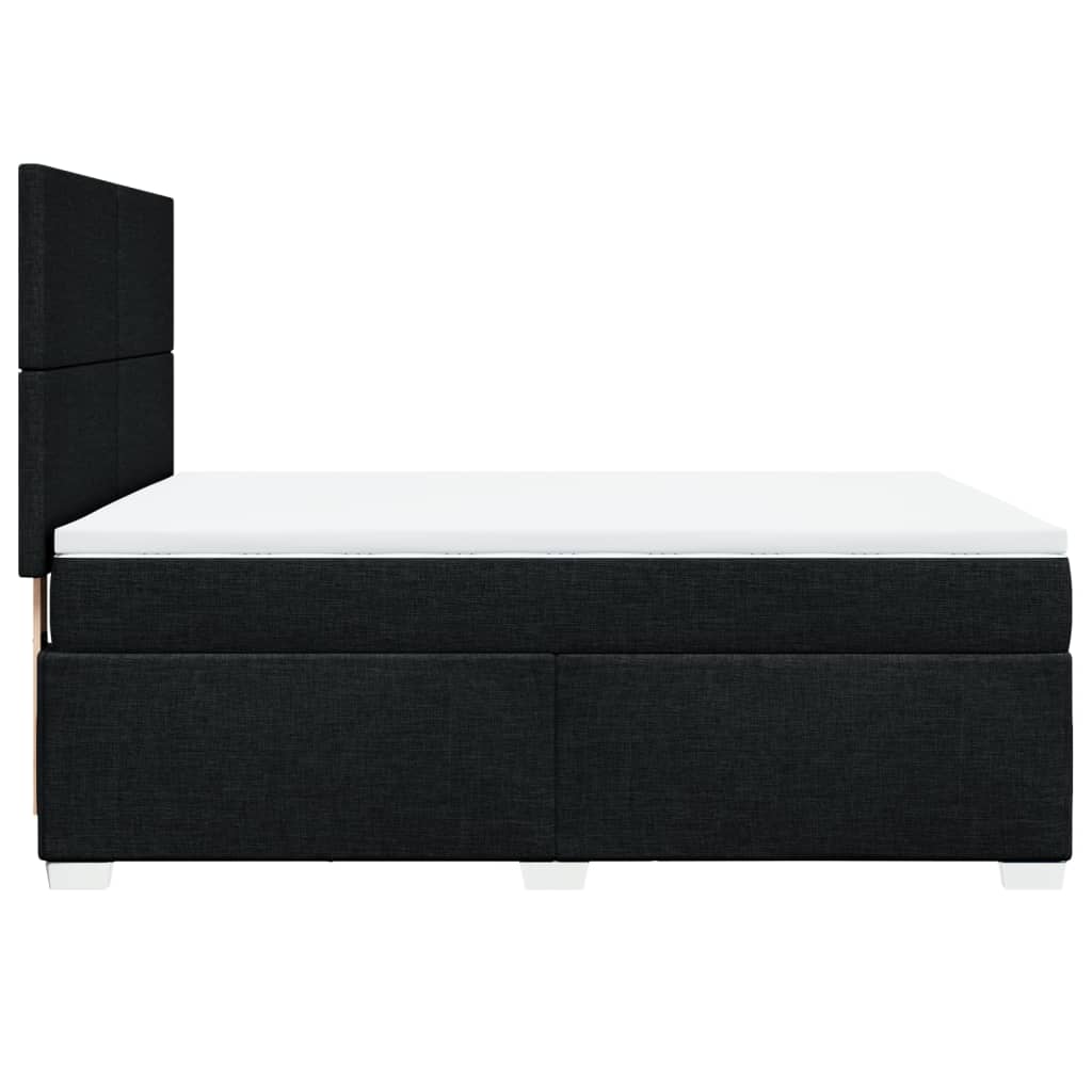 Boxspring met matras stof zwart 140x190 cm