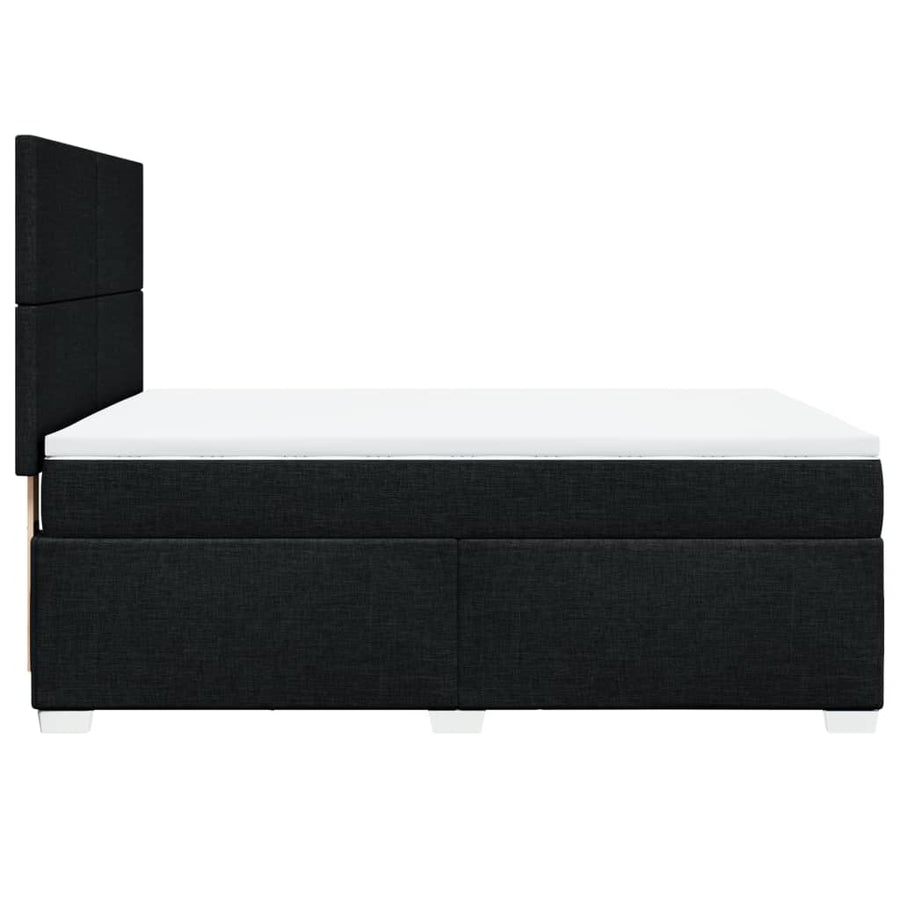 Boxspring met matras stof zwart 140x190 cm
