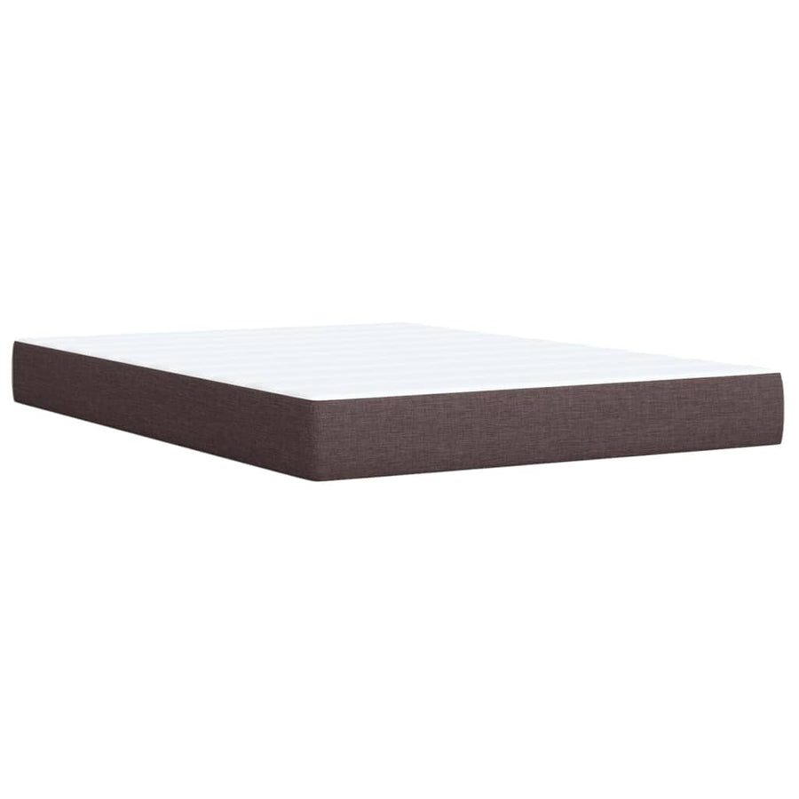 Boxspring met matras stof donkerbruin 140x190 cm